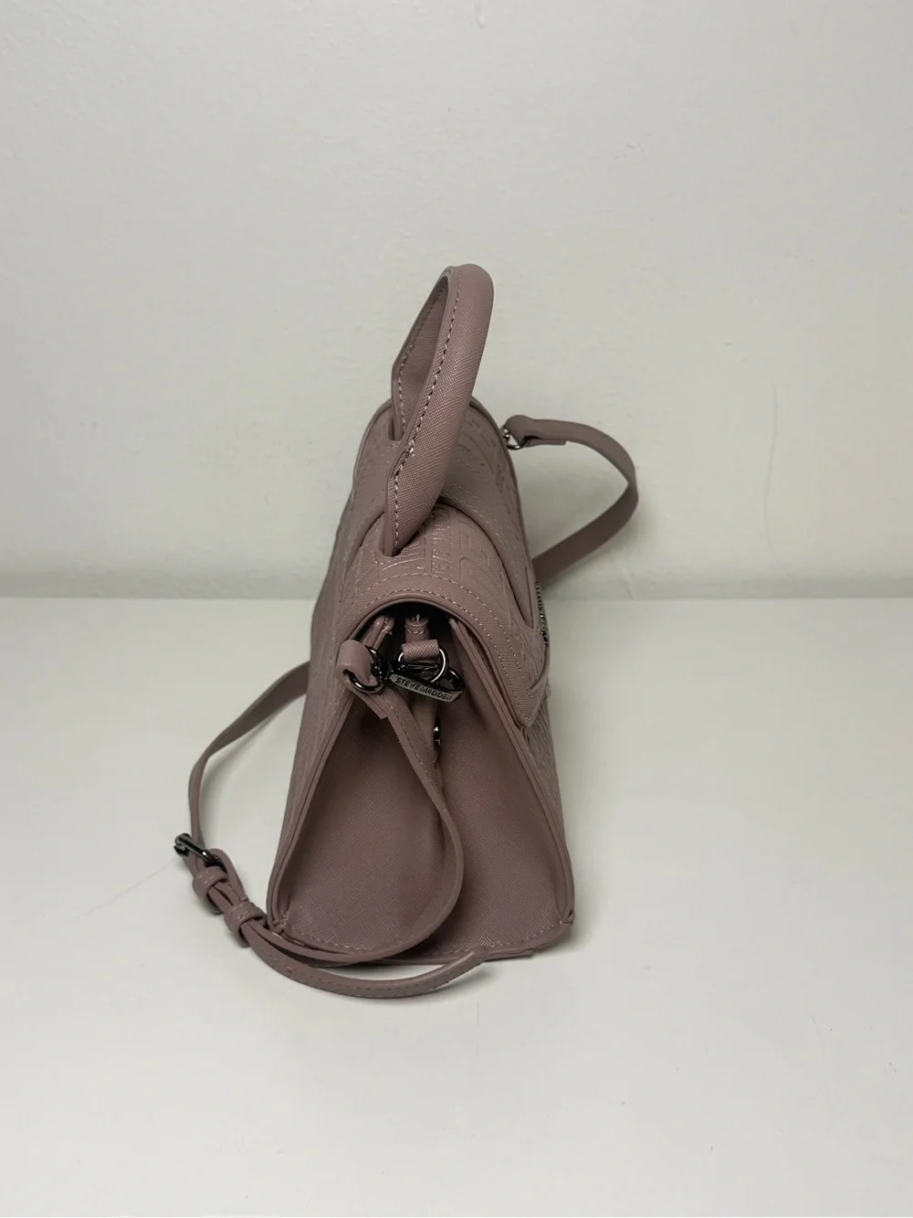 Steve Madden Dusty Mauve Top-Handle Satchel with Detachable Strap